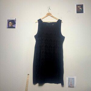 Isabella Dress Women 18W Classic Black Damask Woven Pattern Sleeveless Prom 90s